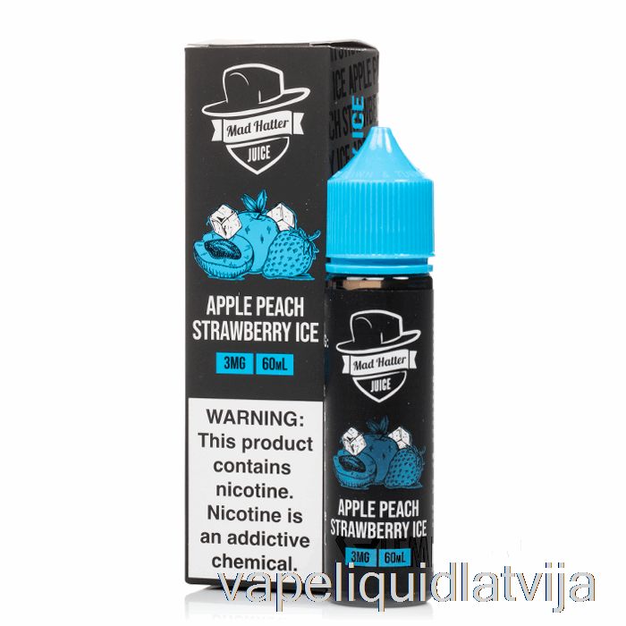 ābolu Persiku Zemeņu Ledus - Mad Hatter - 60ml 0mg Vape šķidrums